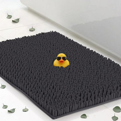 Chenille Bath Mats 34"x21", Plush Absorbent Quick Dry, Soft & Machine Washable, Non Slip Carpet for Bathroom, Thick Bathroom Rugs, Shower Restroom Rug Mat, Alfombras De Bano, Bathrugs