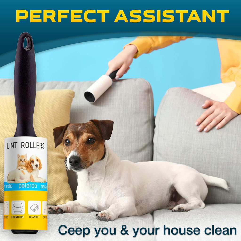 Skiennix Lint Rollers - Effective Pet Hair Remover for Couch, Clothes & Furniture - 5 Large Sticky Rollers