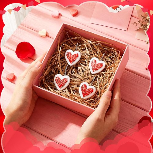 CroBlissful 12 Pcs Heart Shape Shower Curtain Hooks Heart Hangers Hooks Love Decorative Curtain Rings for Valentine's Day Spring Summer Wedding Bathroom Restroom(White)