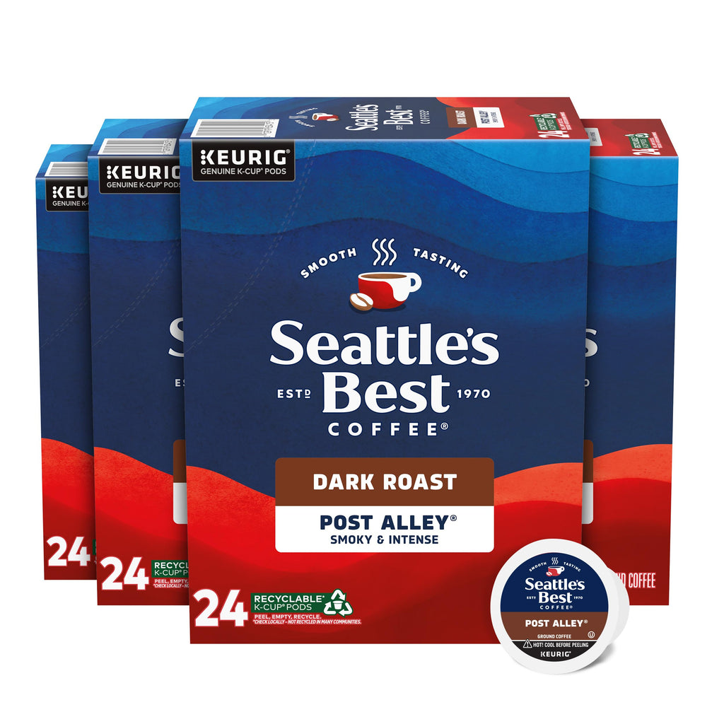 Seattle's Best Coffee K-Cup Pods Post Alley Dark Roast, 4 Boxes 96 Pods