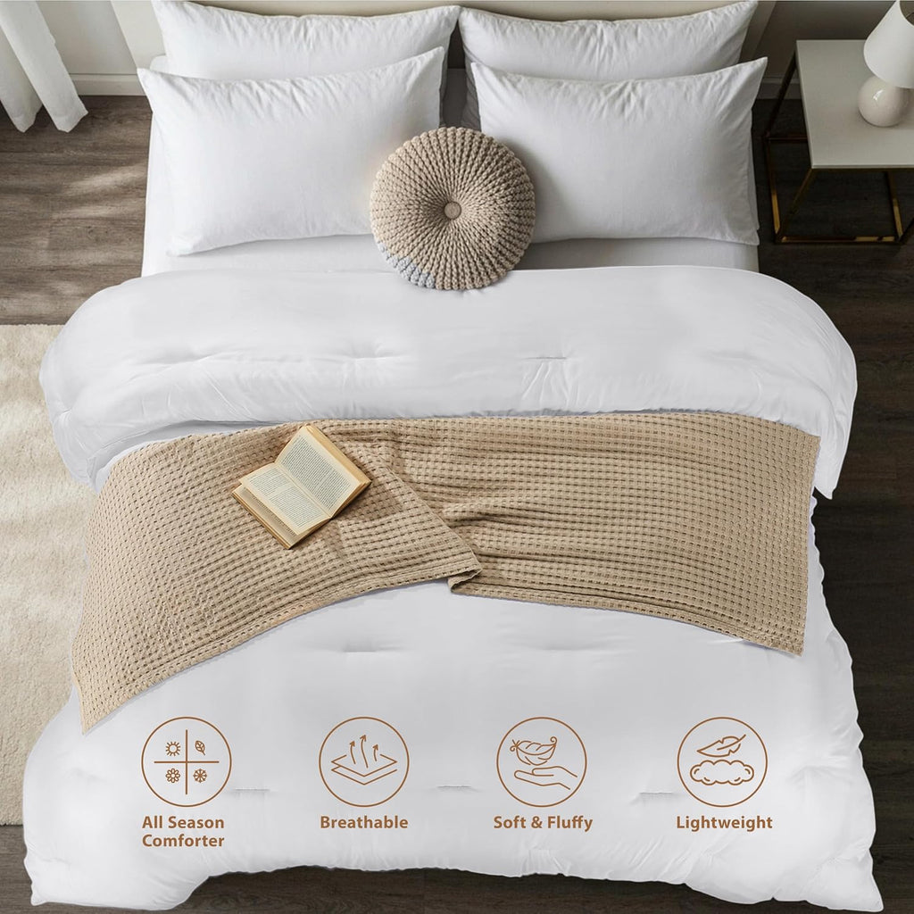 Utopia Bedding Queen Comforter - All Season Down Alternative Duvet Insert | Machine Washable 88 x 88 Inches (White)
