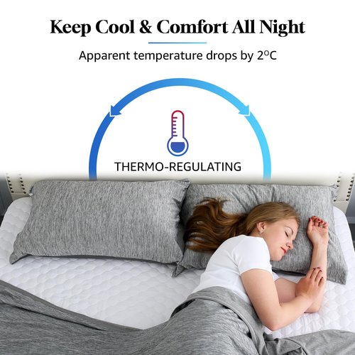 CHOSHOME Cooling Pillow Cases Zipper Pillow Covers Q-Max > 0.45 Zippered Pillowcases for Hot Sleepers, Soft, Breathable, Skin-Friendly, 2 Pack (Standard, 20"x26", Dark Grey)
