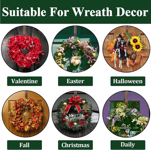 Adjustable Wreath Hanger by [Brand Name] - Black Front Door Hook for 15 to 25 Inches | Supports 20 lbs
