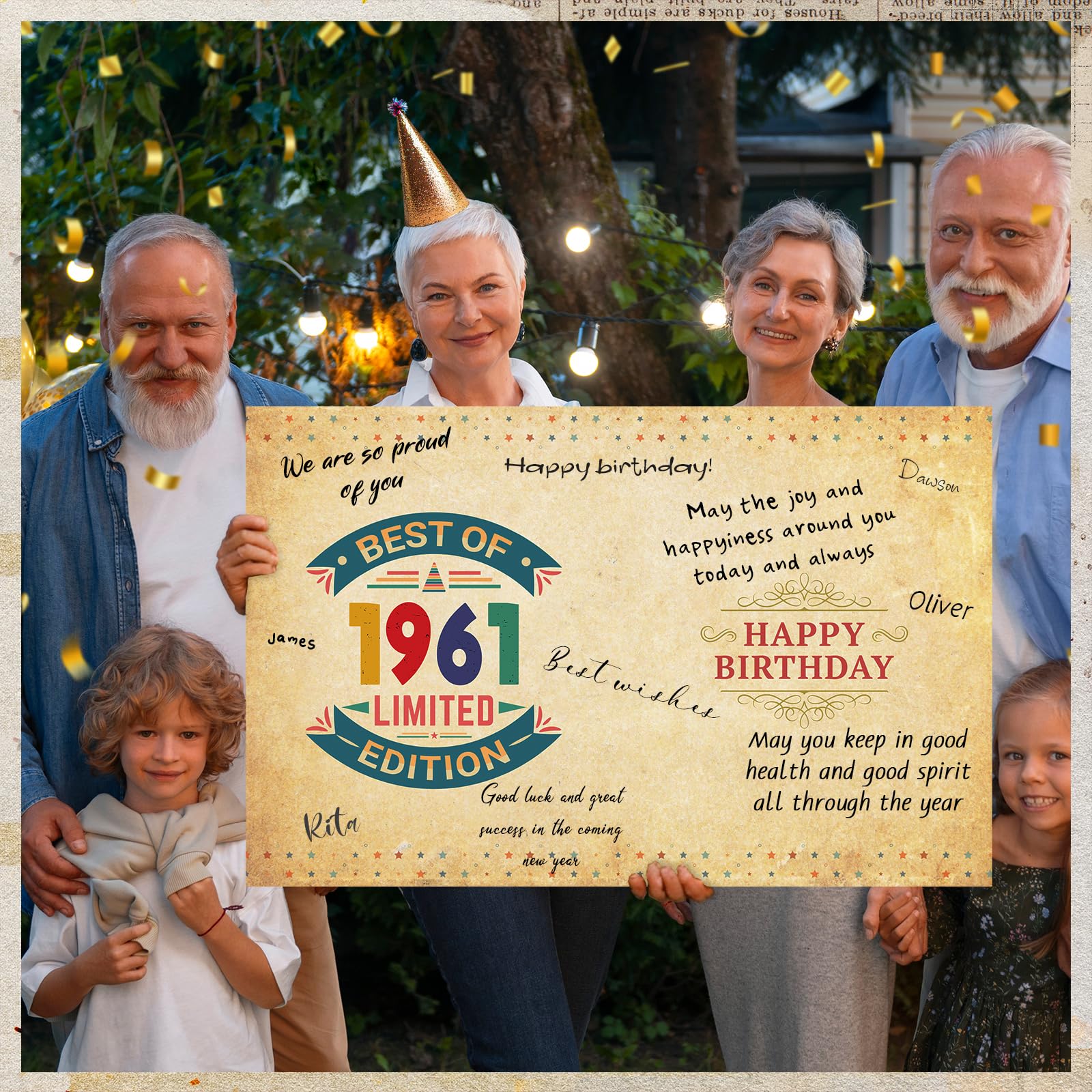 FANCYLUCKY Funny 65th Birthday Card Gifts for Women Men, Retro 65th Birthday Decorations for Grandpa Grandma, Bday Gifts for 65 Year Old Woman Man