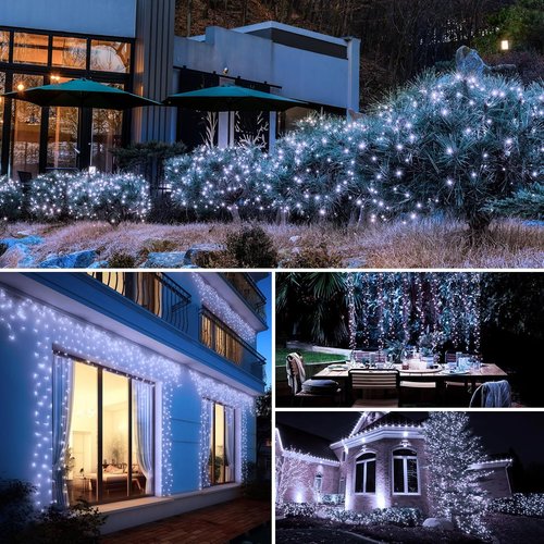 Btfarm Solar String Lights - 320 LED 132FT Waterproof Fairy Lights with 8 Modes | Copper Wire Twinkle for Outdoor Decor
