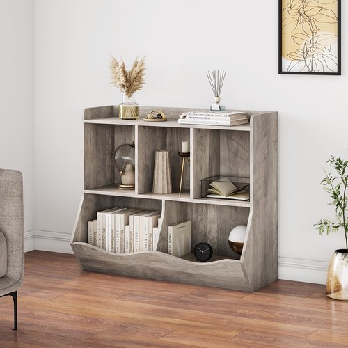 IDEALHOUSE Toy Bookshelf and Bookcase, Multi Shelf with Cubby Organizer Cabinet for Storage Books and Toys, for Bedroom, Playroom, Hallway