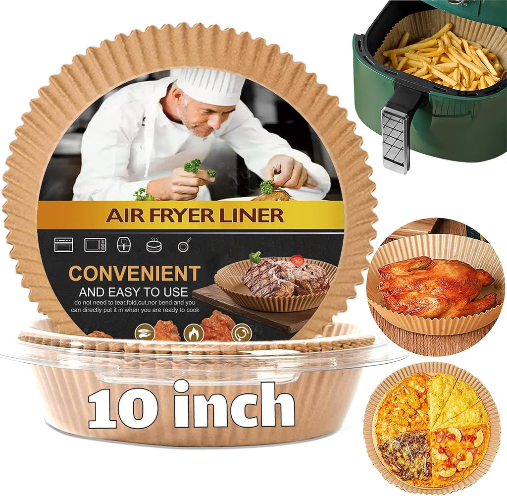 Power XL Large Air Fryer Disposable Paper Liners - 10 Inch Non-Stick Parchment Baking Pads