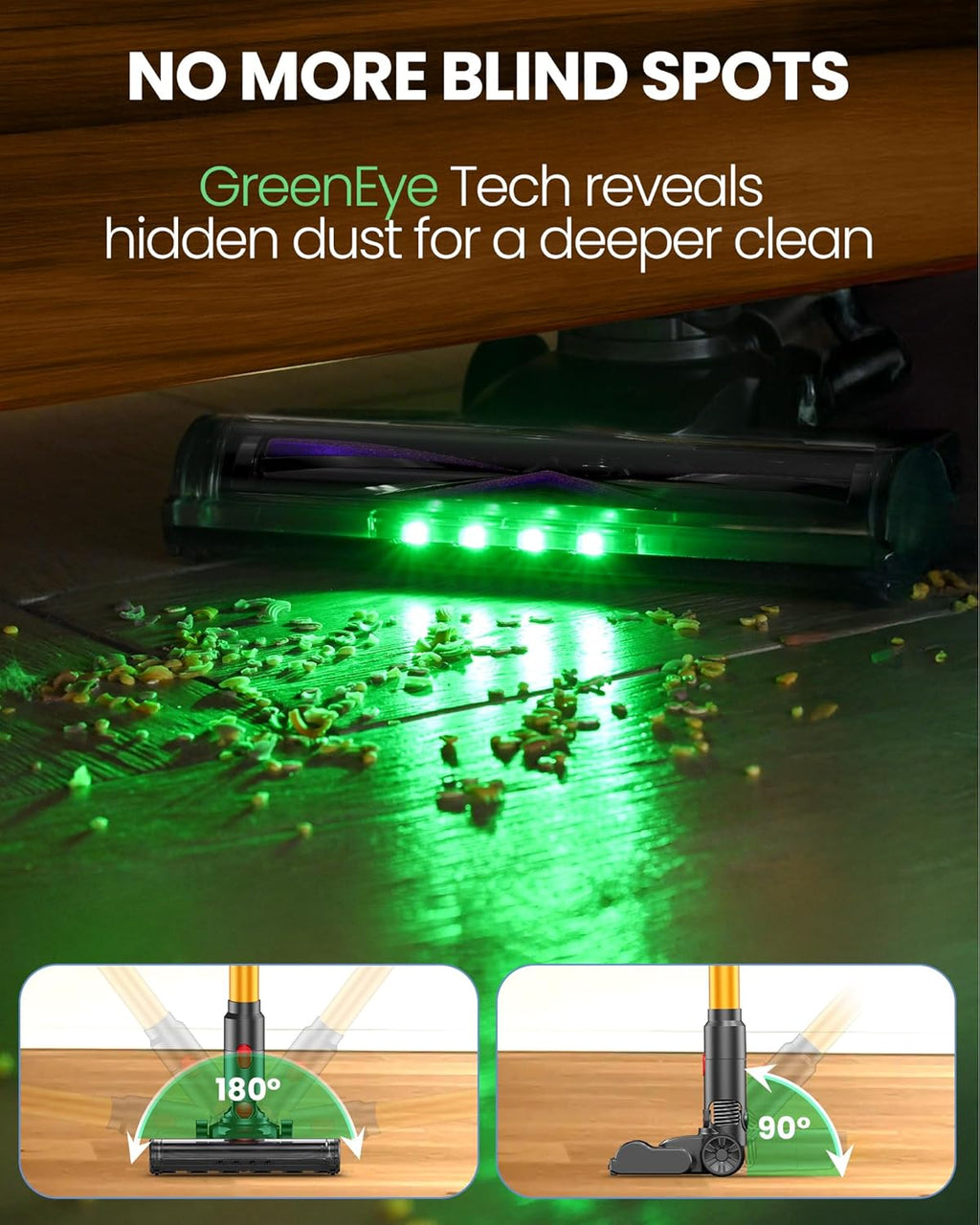 S8 Cordless Vacuum Cleaner - 500W Lightweight Stick Vacuum with LED Display & 40-Minute Runtime | Ideal for Hard Floors, Carpets & Pet Hair