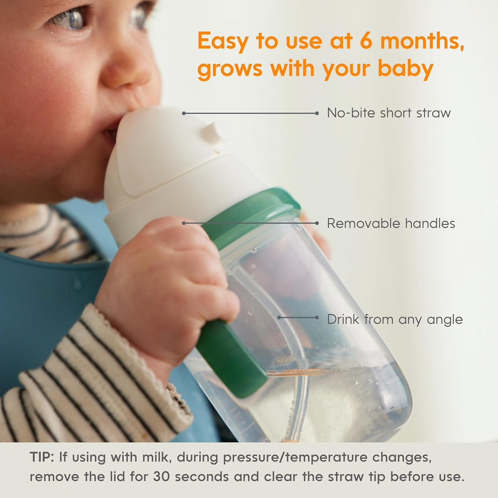 NumNum Baby Spoons Set - Bundle of 2 with Baby Straw Training Cup | Perfect for Mealtime