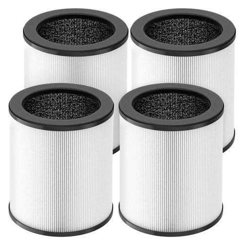 KJ80 Replacement Filter Compatible with Druiap KJ80 Air Purifier, 360° Rotating 3-in-1 Filter, Activated Carbon and Pre-filter, 4 Pack(Not for KJ150 & Happi KJ80)