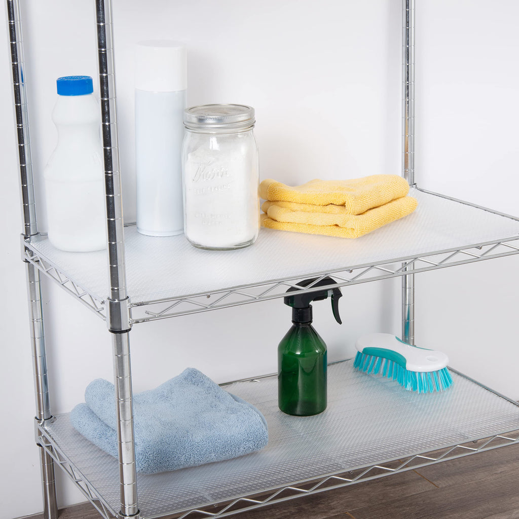 Con-Tact Brand Duraliner Premium Plus Heavy Duty Non-Adhesive Shelf and Drawer Liner, 12" x 20', Clear Nova Dots (12" x 20')