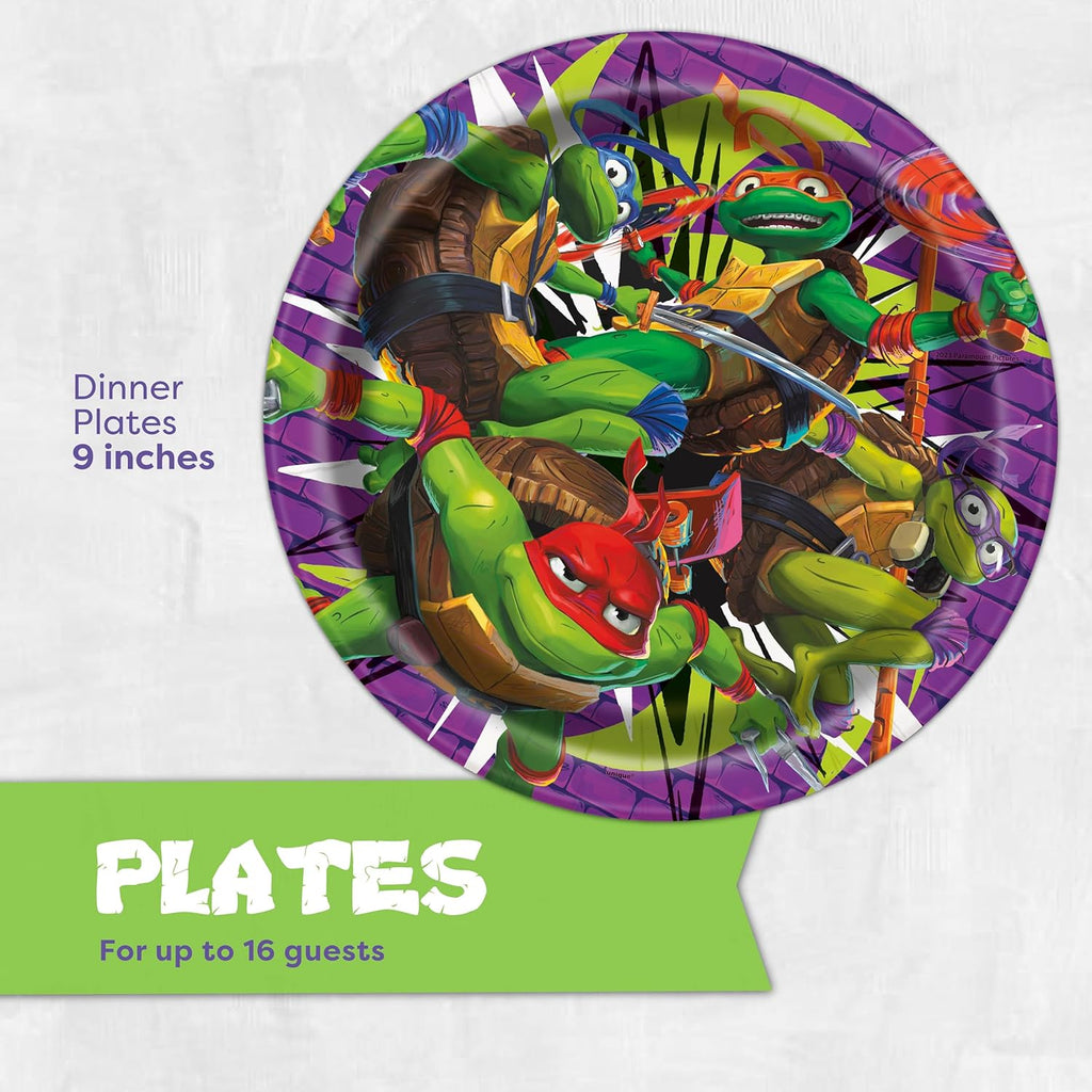 Teenage Mutant Ninja Turtles Party Decorations - 16 Plates & 16 Napkins | Officially Licensed TMNT Supplies