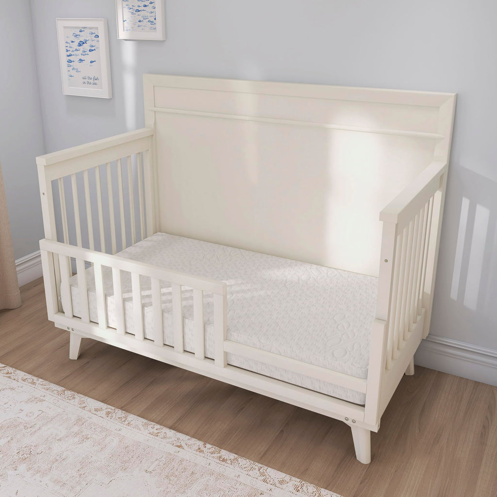 Evolur Comfort Balance Plus Supreme 260 Coil Inner Spring Crib & Toddler Mattress, Waterproof, Green Guard Gold Certified, Removable Cover, White, Crib