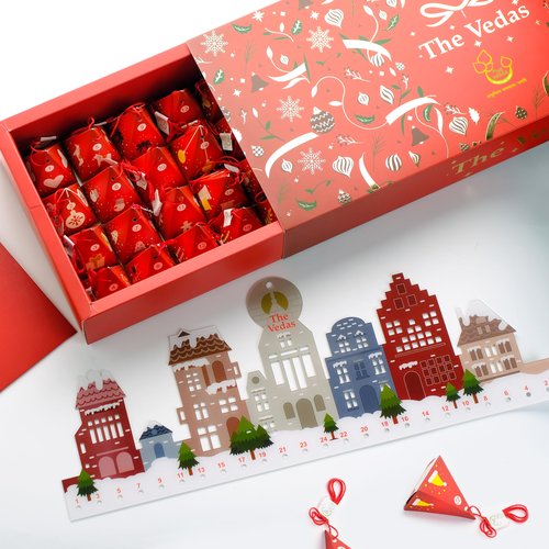 The Vedas Tea Advent Calendar Gift Set 2025 | 24 Unique Flavours | Advent Calendar For Adults | Top christmas gifts for men/women | Tea Gift Sets