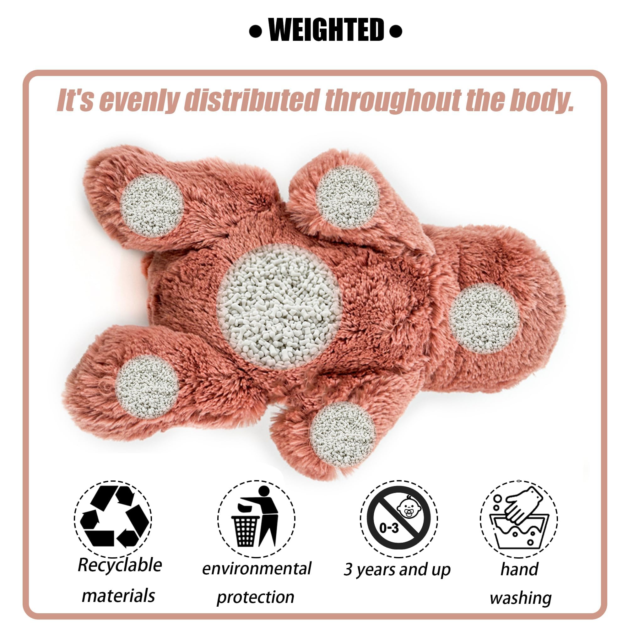 YOUBLEK 20" | 4 Pounds Weighted Stuffed Animals,Sensory Comfort Plush Throw Pillow Toy, Soft for Home & School, Kawaii Plushies Hugging Toy Gifts for Kids & Adults