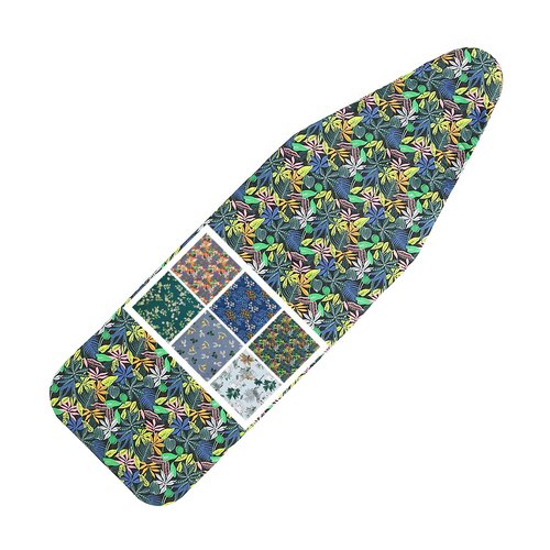 LCLW Ironing Board Cover and Pad Standard Size 15 x 54,3 Pairs of Hook and Loop Fastener Straps,Elastic Edges,Cotton Iron Board Cover with Scorch Resistant Thick Padding (Pattern C)
