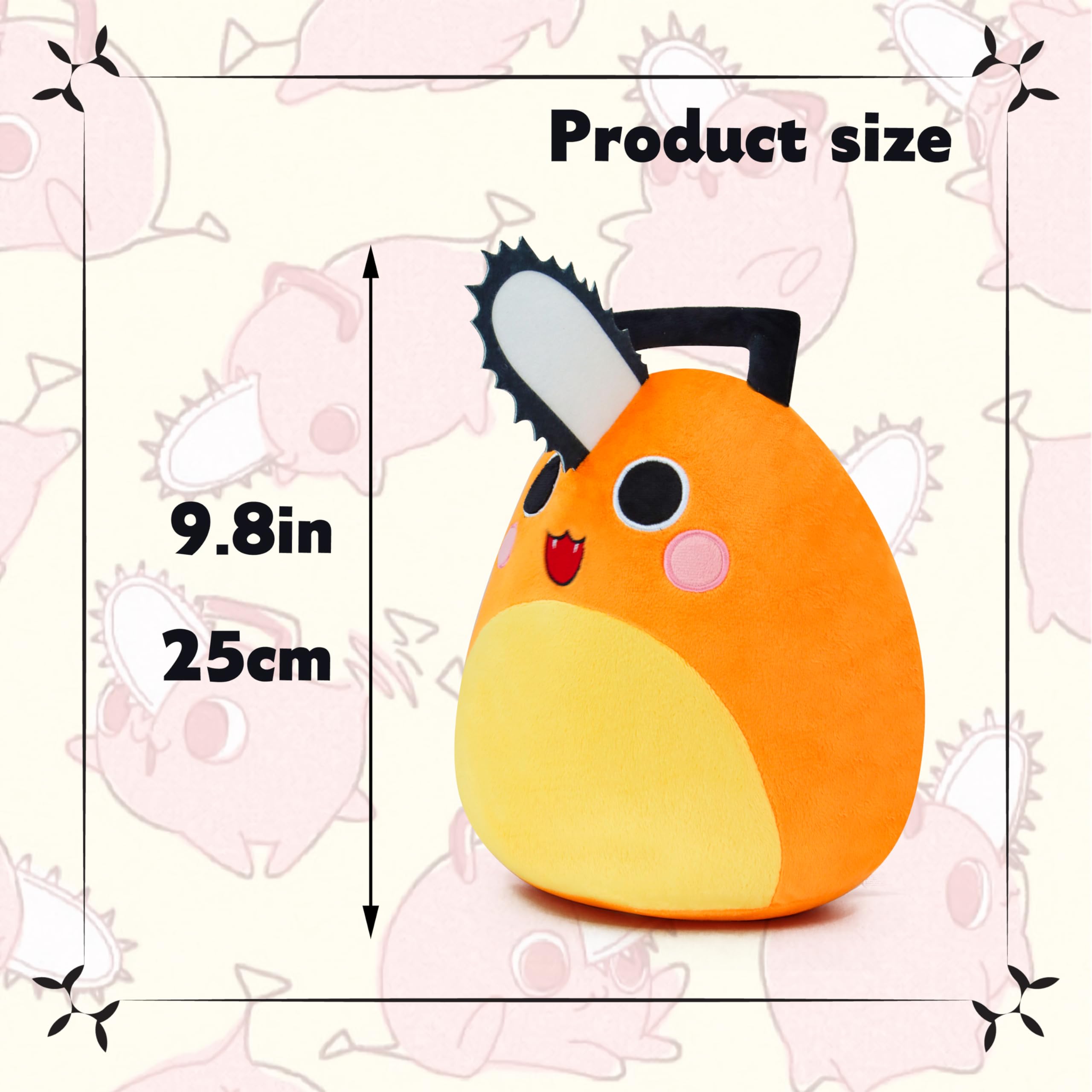 Periyholev Cute Orange Saw-Puppy Plush – 8-Inch Super Soft Stuffed Animal Toy with Handle, Adorable Kawaii Pillow Gift for Kids, Fans & Adults (Cute)