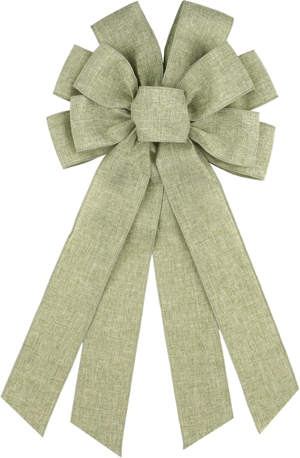 Skiennix Mint Green Large Bow - 11x21 Inch Wired Ribbon for Wreaths & Spring Decor