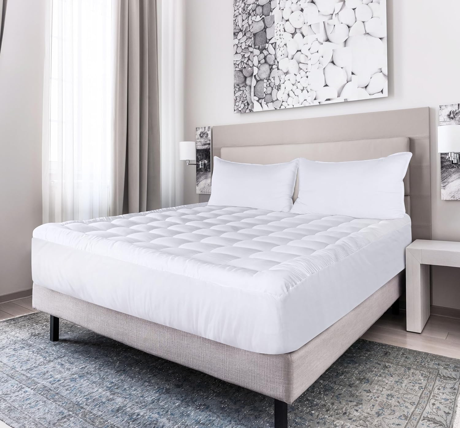 Utopia Bedding Queen Mattress Pad - Quilted Premium Protector with Deep Pocket for 16-Inch Mattresses | 60x80 Inches, White