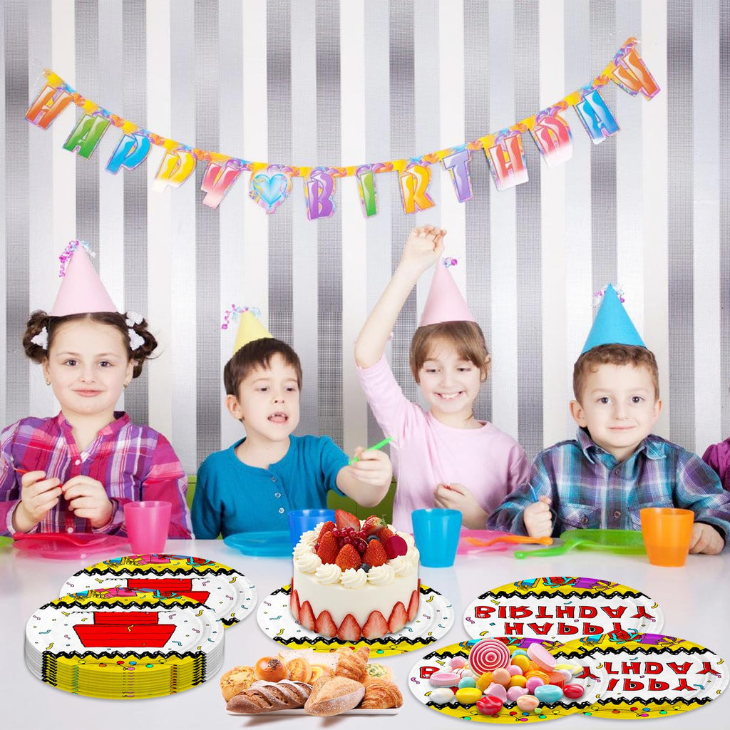 40Pcs Cartoon Dog Red House Birthday Party Plates for 40 Guests Tableware Supplies Red House for Kids Baby Shower Birthday Party Decorations