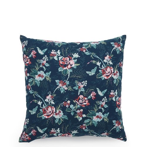 Vera Bradley Women's Cotton Decorative Throw Pillow Cover With Hypoallergenic Insert, Rose Toile - Recycled Cotton, One Size