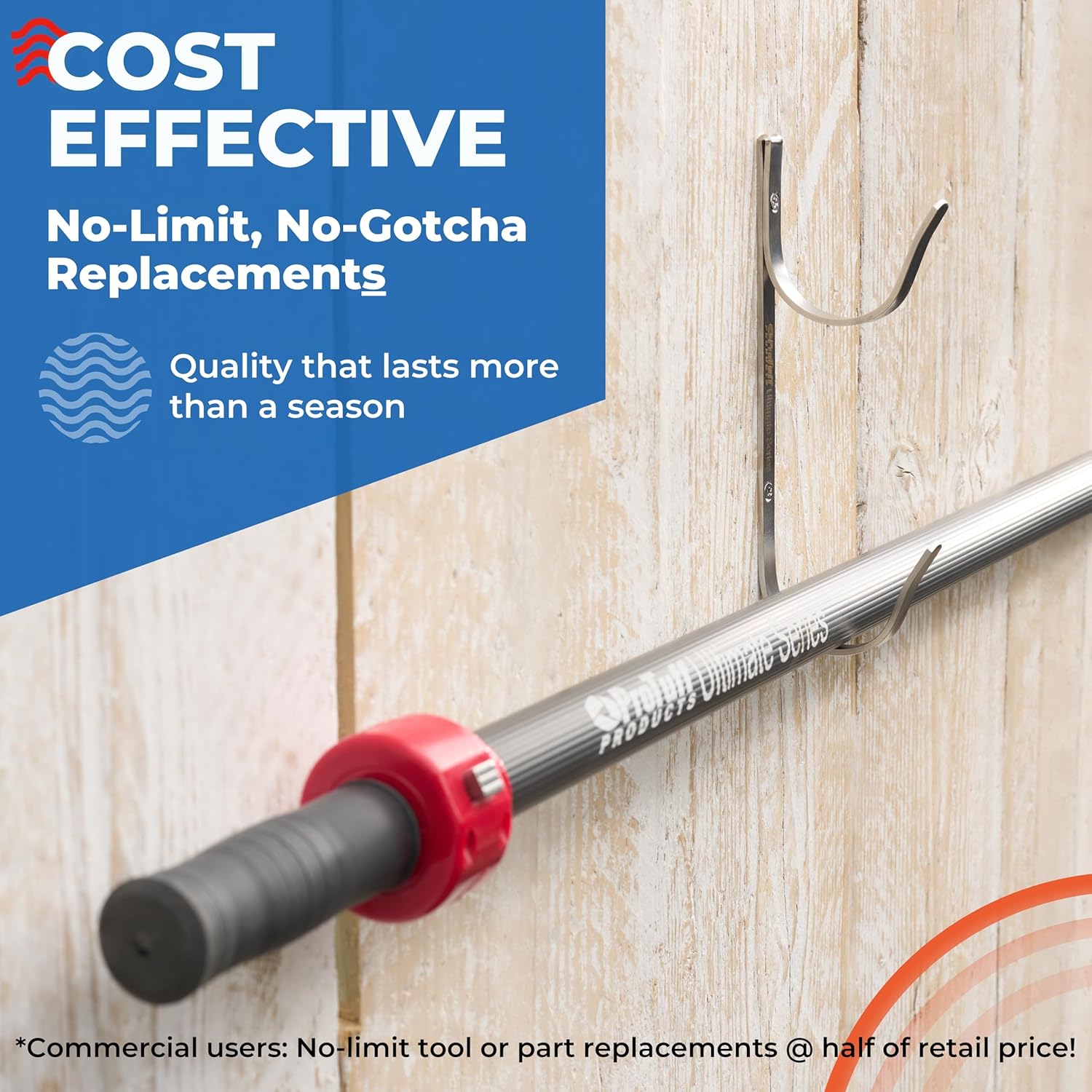 ProTuff Pool Pole Hanger Set - 2 Pack of Rust-Proof, UV-Resistant Stainless Steel Hooks - Easy Install for Fences, Walls & Decks