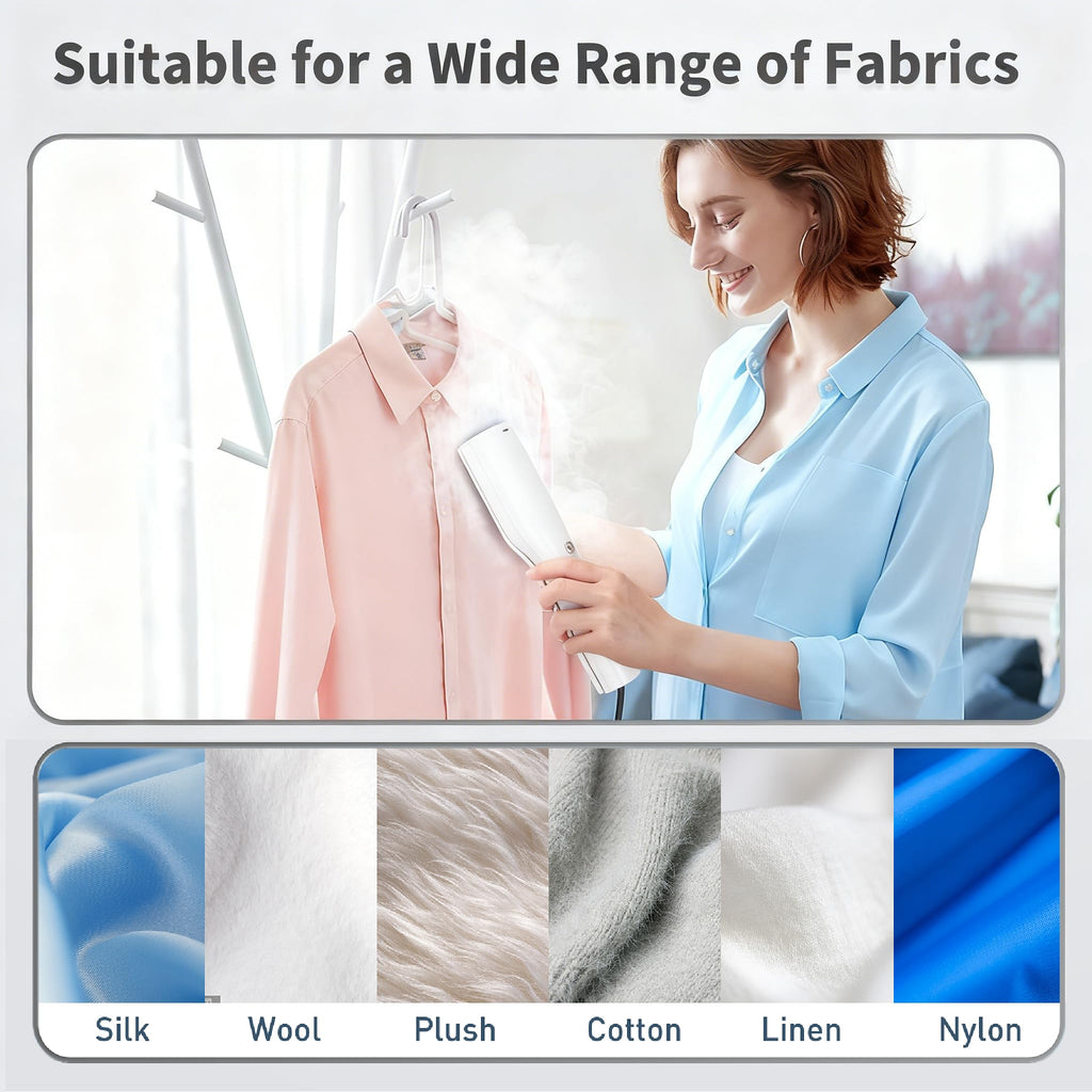 Portable 3-in-1 Clothes Steamer Iron - Handheld Mini Steam Iron, Wet & Dry Ironing, 15s Fast Heat, 900W Powerful Steam, Compact Travel Wrinkle Remover for Home & Office, Includes Travel Bag (120V)