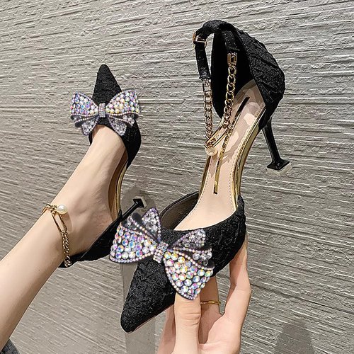 KOOBOOK Sparkly Rhinestone Bow Shoe Clips - Fashionable Shoe Decorations for a Dazzling Look (2 Pcs)