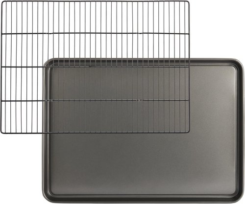 GoodCook Nonstick XL Cookie Sheet Set - 2 Everyday Sheets with Cooling Grid | Gray