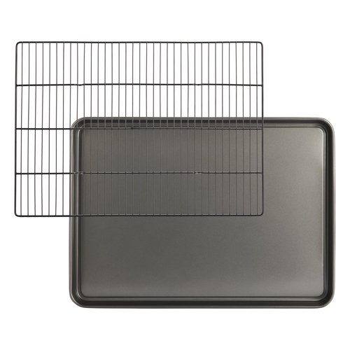 GoodCook Set of 2 Everyday Nonstick XL Cookie Sheet and XL Cooling Grid, Gray