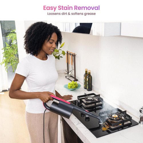 Schenley 19-in-1 Steam Mop Dual-Rod Design with Detachable Handheld Steamer for Walls, Grouts, Hard Floors, Tiles, includes Multi-purpose Accessories, Washable Microfiber Pads and Disposable Pads