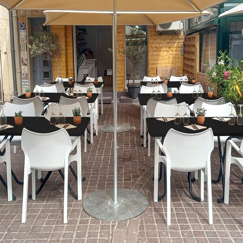 Enjoyidea Fitted Tablecloth for 8 Foot Rectangle Tables-10 Pack Black Elastic Outdoor Picnic Table Cover-Spandex Stretch Folding Table Cloths 8ft for Camping Dining Room Patio Kitchen Banquet Party