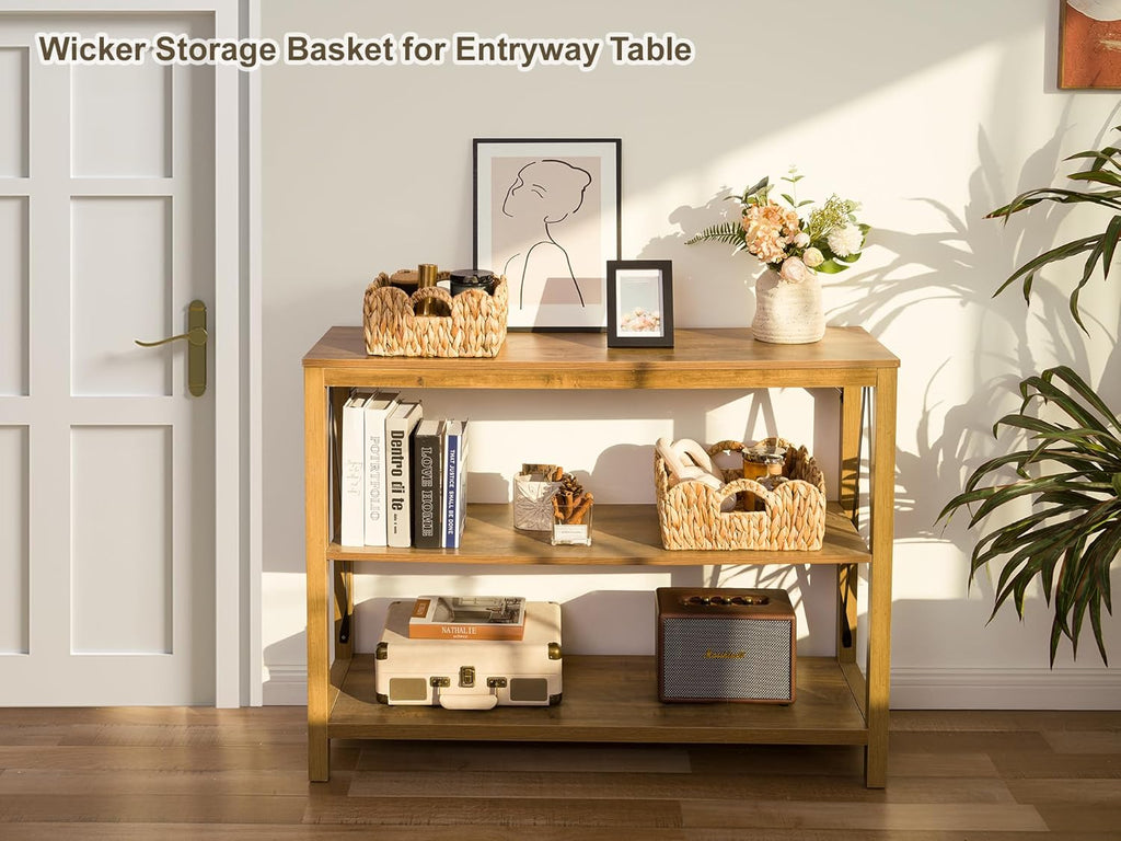 StorageWorks Woven Wicker Baskets - Stylish Organizing Solution with Handles | Set of 2