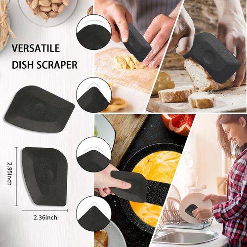 Cast Iron Cleaner - Upgraded 316 Chainmail Scrubber & Pan Scraper | Essential Cleaning Kit for Grill, Skillet & Dutch Oven