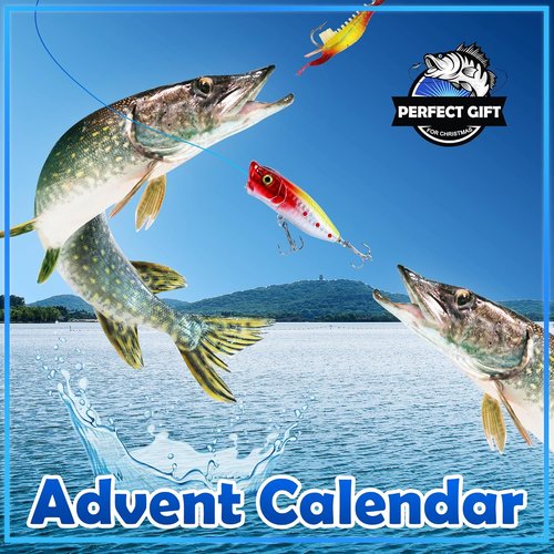 Fishing Advent Calendar 2025 - Countdown to Christmas with Lures for Teen Boys & Adult Fishermen