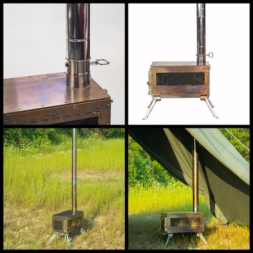 FireHiking Stove Pipe with Damper 2.36 inch Control Stainless Steel Chimney Pipe for Vent Smoke & Exhaust