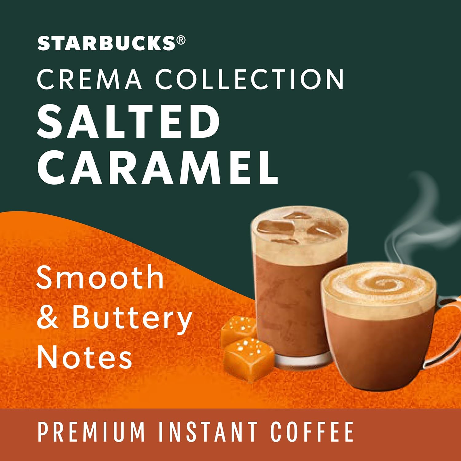 Starbucks Crema Collection Instant Coffee - Premium Salted Caramel Flavor | 100% Arabica Beans, 3 Tins (7.12 Oz Each)