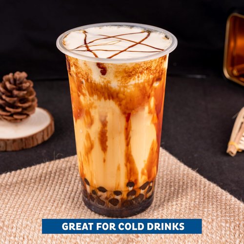 Freshware Clear Plastic Cups - 20 oz Disposable Cups for Iced Coffee & Smoothies | 100 Pack