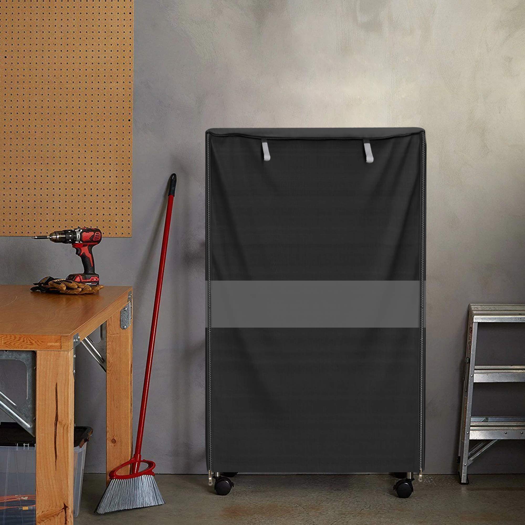 MOLLYAIR Wire Shelf Cover,600D Heavy Duty Waterproof Dustproof Standing Shelf Units Cover, Storage Rack Cover with Zipper for Metal Shelving (48" W x 18" D x 72" H)