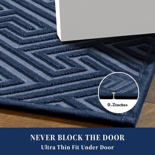 YIHOUSE Navy Blue Bathroom Rugs 17"x24", Quick Dry Non Slip Bath Rug, Absorbent Machine Washable Thin Bath Mat for Restroom Floor Tub Laundry Room Home Decor