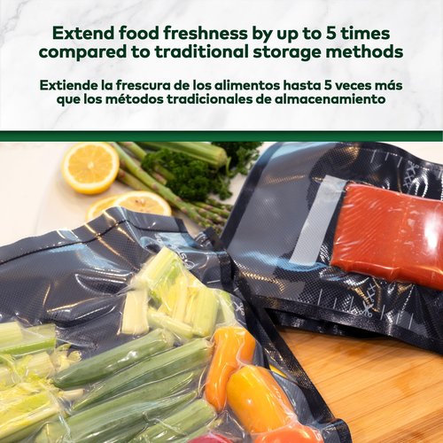 Stash Proof Vacuum Seal Bags 11" x 24" (50 Count) 5.5 Mil, Black and Clear- BPA Free Commerical Grade Food Saver for Storage, Sous Vide, and Meal Prep Sealer Bag