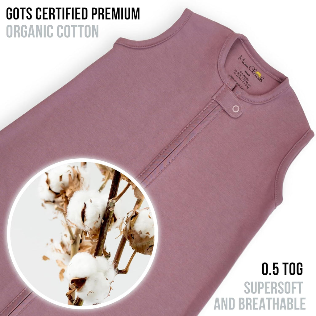 Mama Cheetah Baby Sleep Sack - Organic Cotton 0.5 TOG Wearable Blanket | Two-Way Zipper, 3-Pack for 24-48 Months