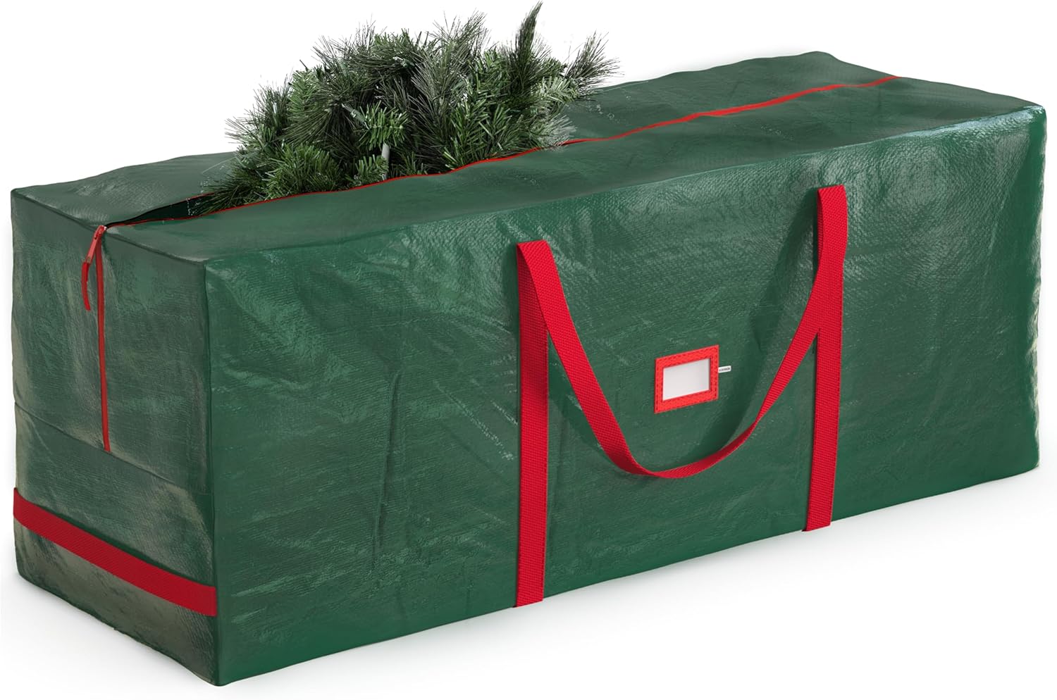 Zober Christmas Tree Storage Bag - Waterproof & Durable for 9 Ft Artificial Trees - Green with Label Slot