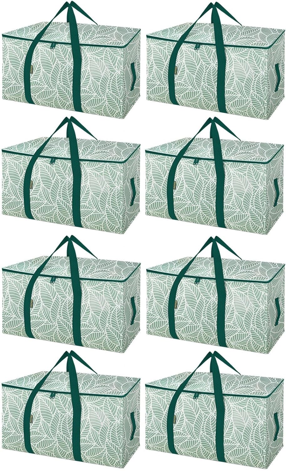 BALEINE Oversized Moving Bags - Heavy-Duty Storage Tote with Reinforced Handles | 8-Pack, Antique Foliage