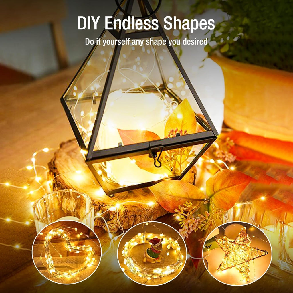 Skiennix 6 Pack Fairy Lights - 7ft Battery Operated 20 LED Twinkle Lights | Waterproof for DIY Party & Wedding - Warm White & Cold White