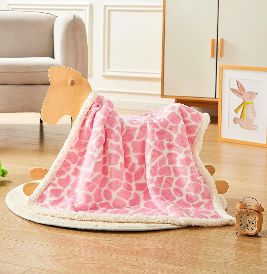 Skiennix Nursery Bed Blanket - Soft Receiving Blanket for Newborns | Warm & Cozy 30" x 40" (Pink Ripple)