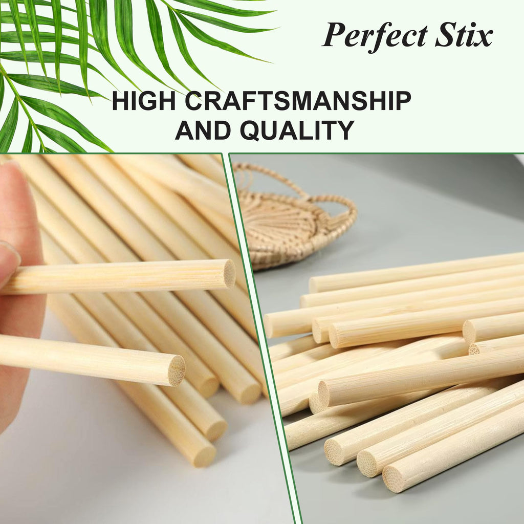 Perfect Stix- 16" x 1/4" Strong and Sturdy Bamboo/Craft/and DIY Project Dowels - Pack of 50ct