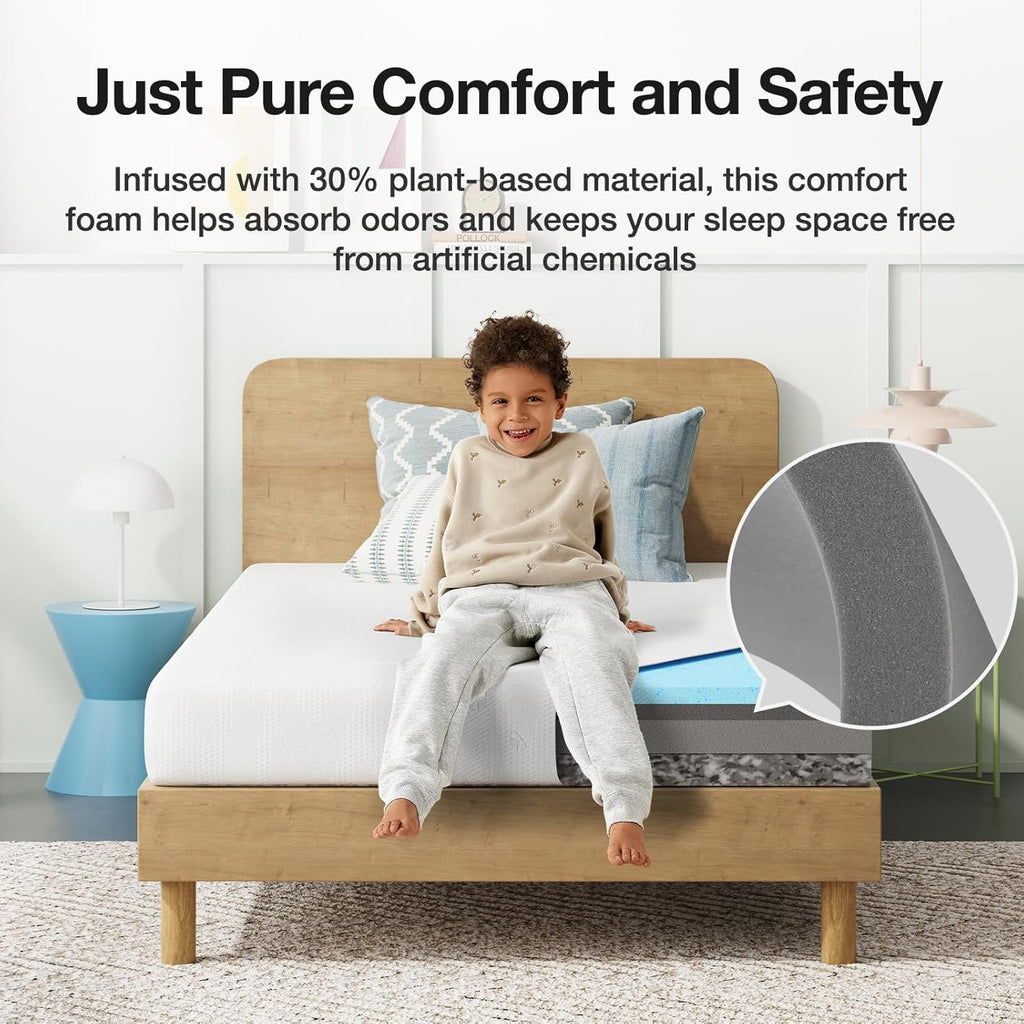 Novilla Twin Mattress - 6 Inch Gel Memory Foam for Kids | Cooling Sleep & Pressure Relief, CertiPUR-US Certified