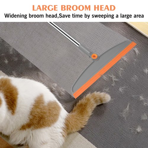 Multifunction Magic Broom, 54 Inch Adjustable Long Handle Silicone Floor Squeegee Broom, Sweep and Scrape 2 In 1 Household Cleaning Brooms for Floor, Bathrooms, Kitchens, Showers, Tile, Pet Hair,Glass