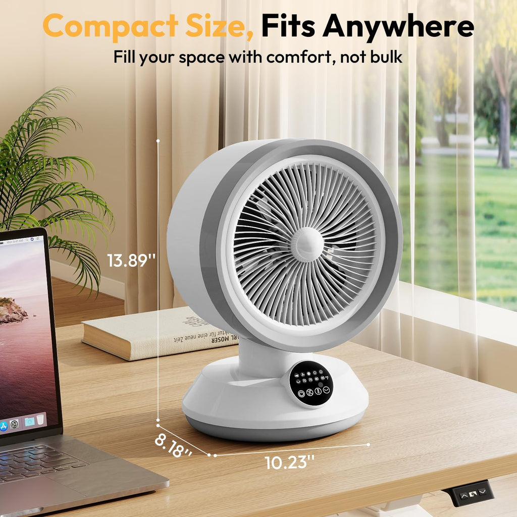 Rellytech 2-in-1 Heater Fan Combo, Portable Cooling Desk Fan with 60° Oscillation for Indoor Use, 1500W Portable Space Heater for Bedroom Office, Tip-Over Protection,Valentine’s Day Gift
